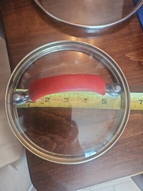 Rachael Ray Glass Cookware Lid with Red Silicone Handle